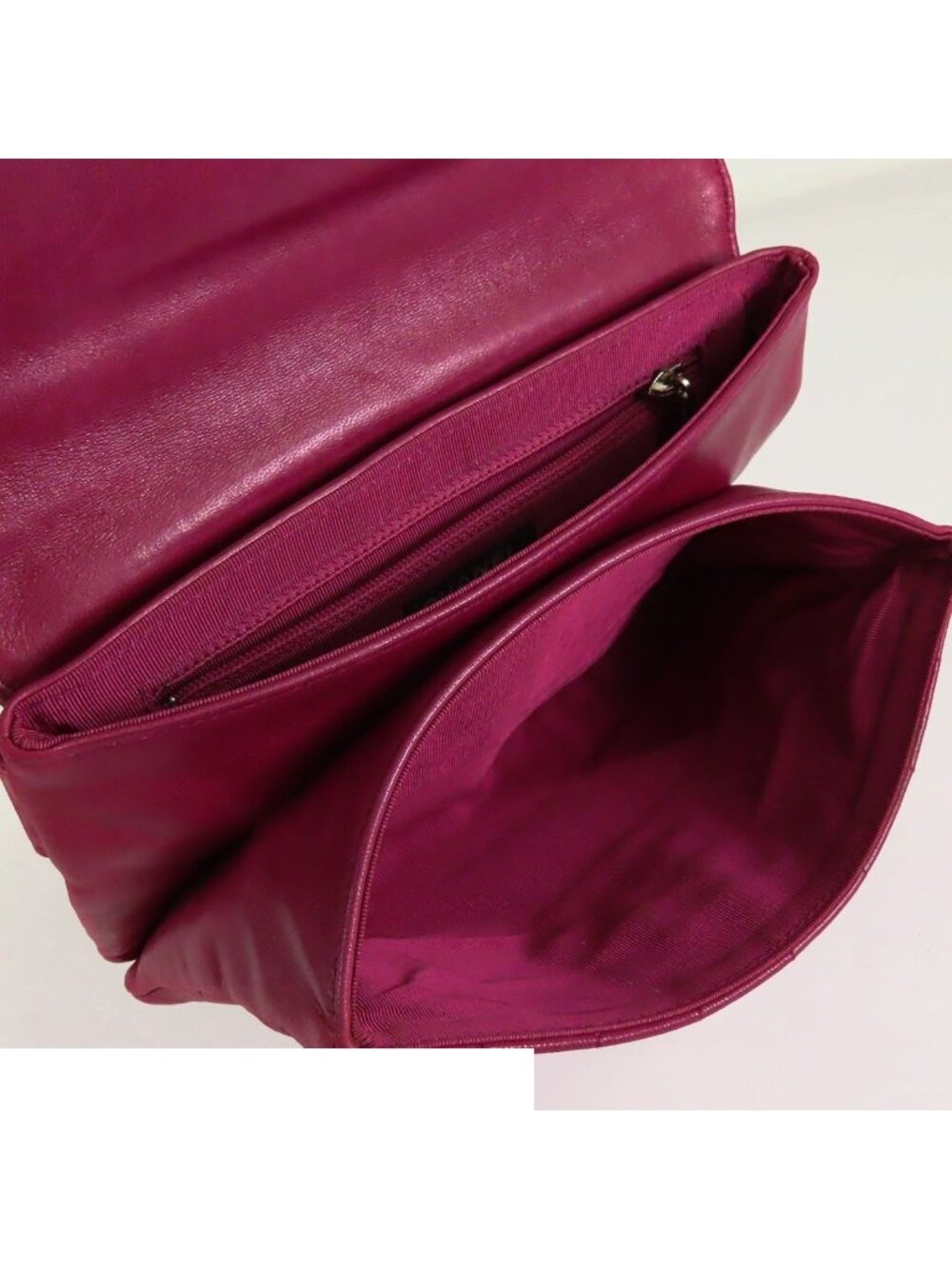 Chanel Belt Bag Purple Silver Lambskin Choco Bar Clutch Beltless - Picture 4 of 9